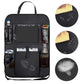Car backseat organizer with touch screen tablet holder and storage pockets