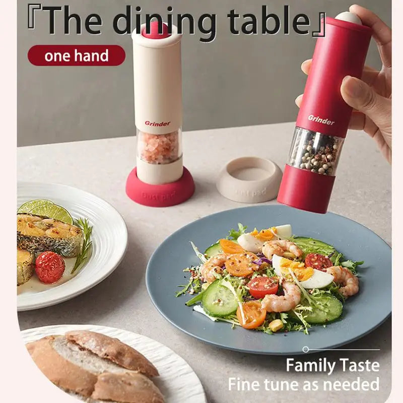 USB rechargeable electric salt and pepper grinder automatic spice mill for kitchen seasoning