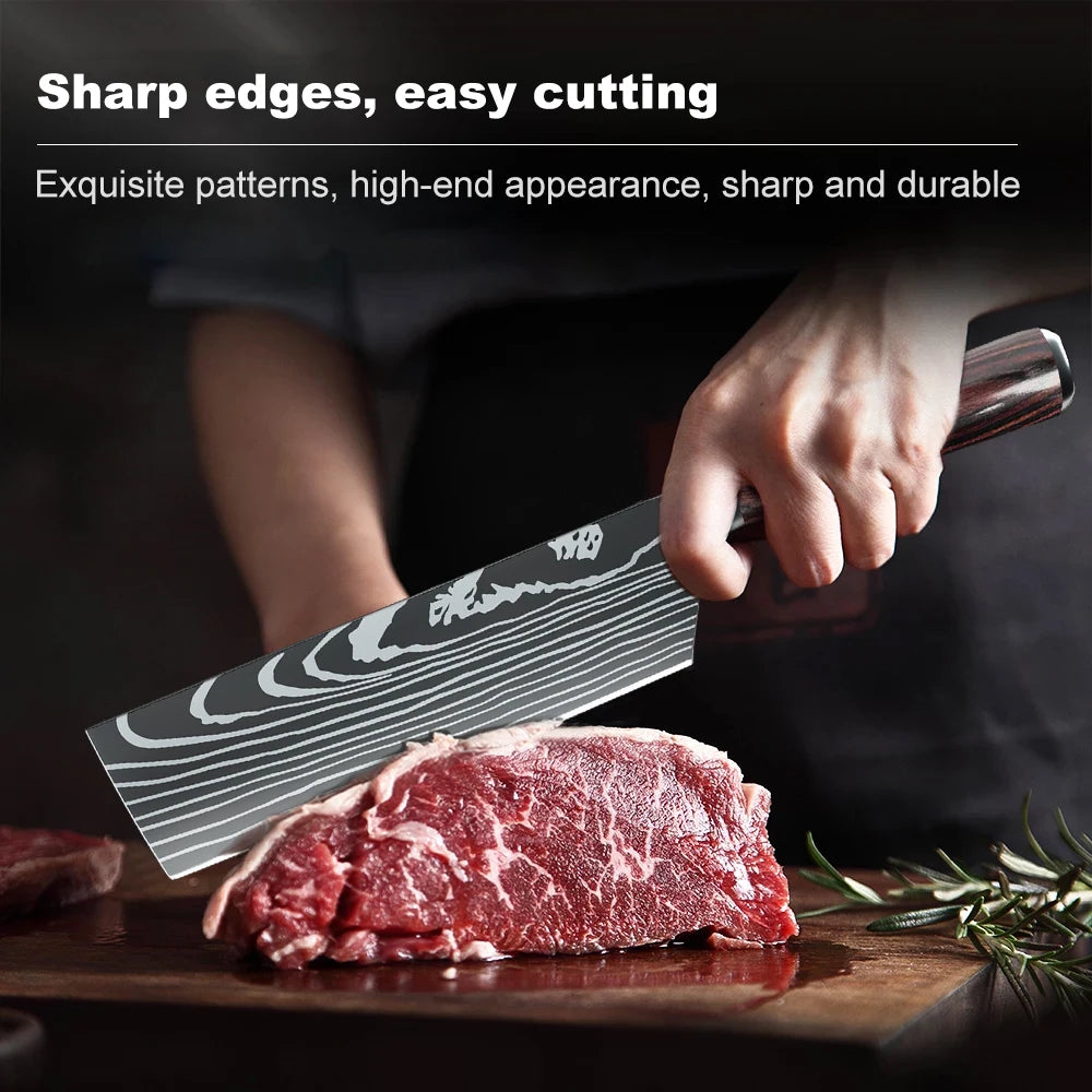 Stainless steel Japanese chef knife meat cleaver kitchen knife with gift box