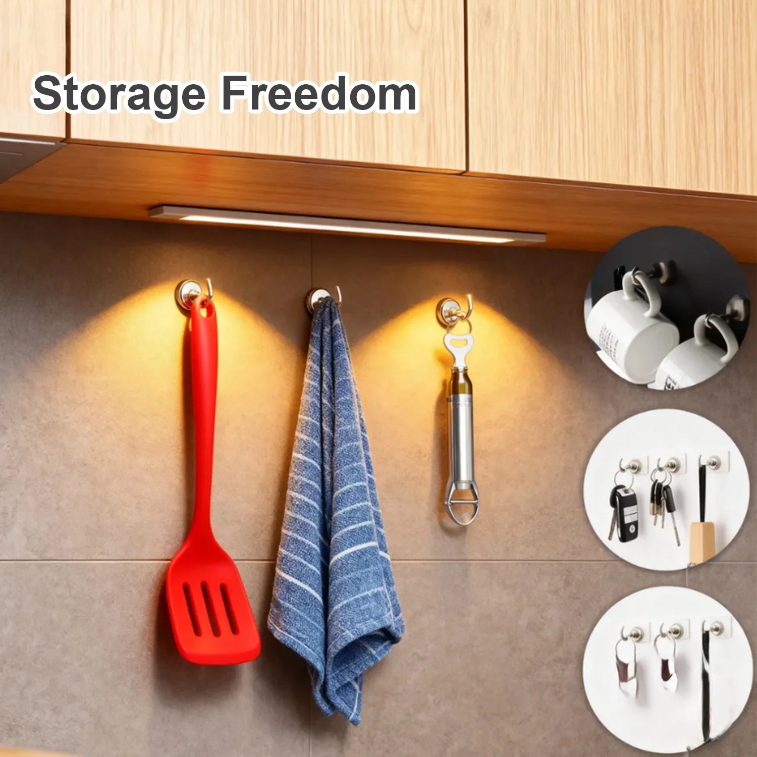 10pcs strong neodymium magnetic hooks for hanging keys tools towels kitchen items and home organization