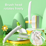 Self-cleaning cat comb for loose hair removal