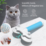 Self cleaning grooming brush for cats and dogs