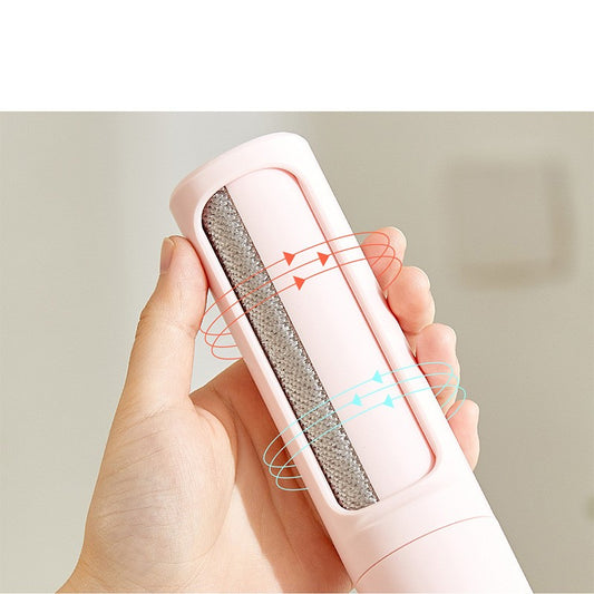 Self cleaning lint roller brush for pet hair removal