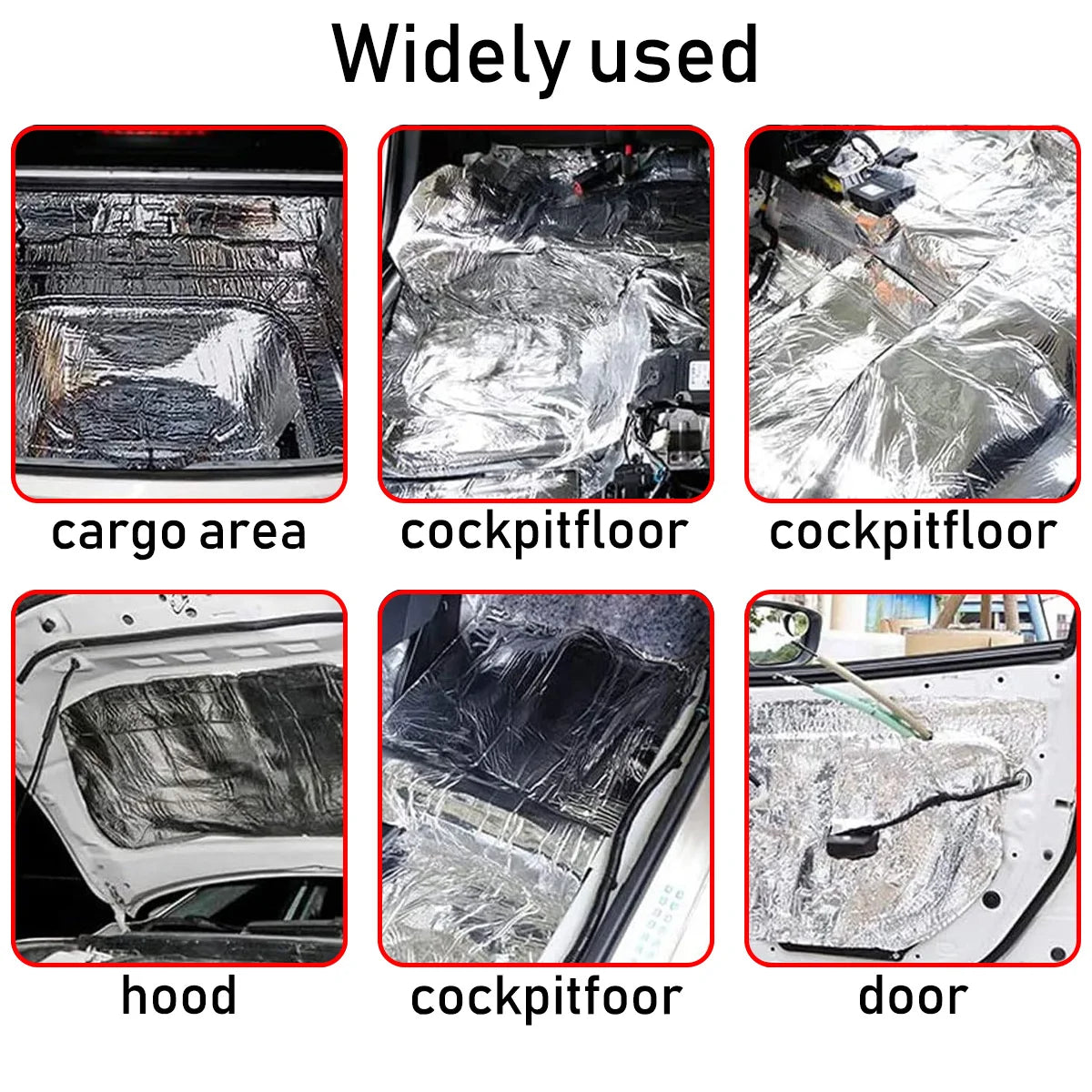 Self-adhesive car soundproof insulation pad for engine hood and door noise reduction