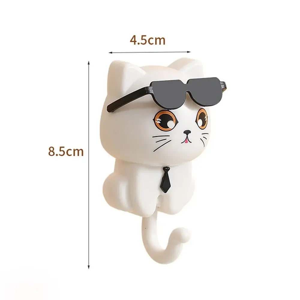 Cute cartoon cat waterproof wall hooks for keys and home decoration