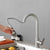 Black stainless steel pull out kitchen sink faucet with single handle design