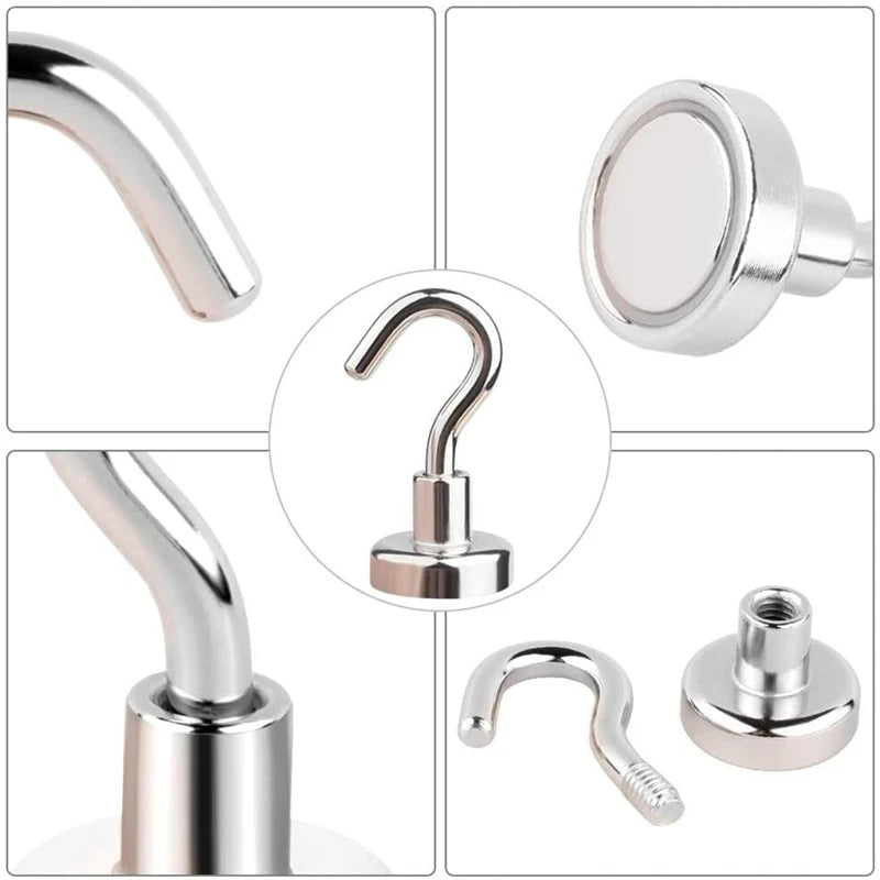 40PCS strong magnetic hooks stainless steel utility hooks for kitchen and home storage