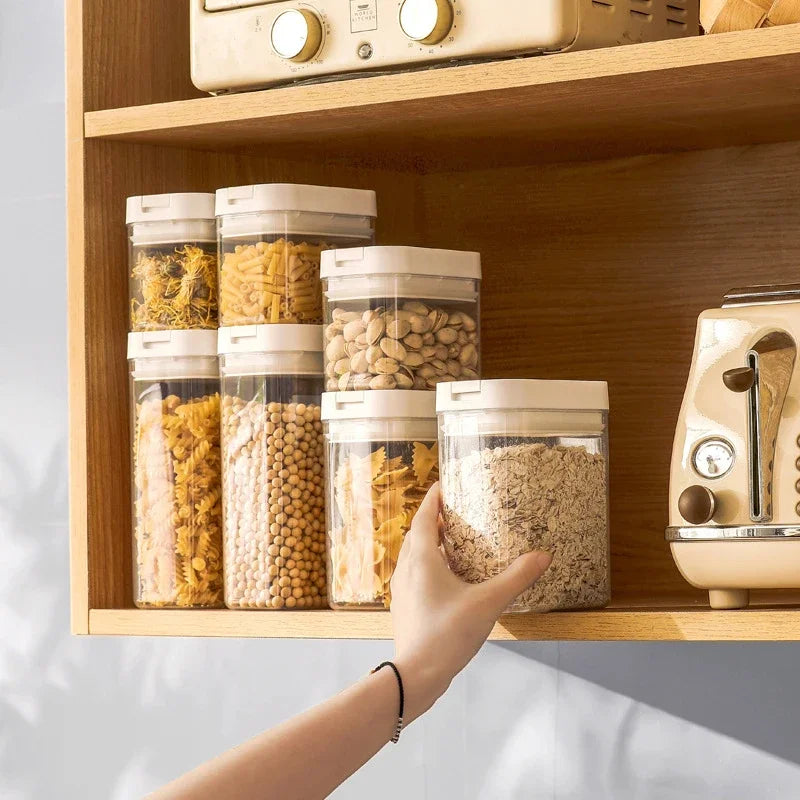 Transparent airtight pasta storage container for spaghetti noodles grains and pantry food storage