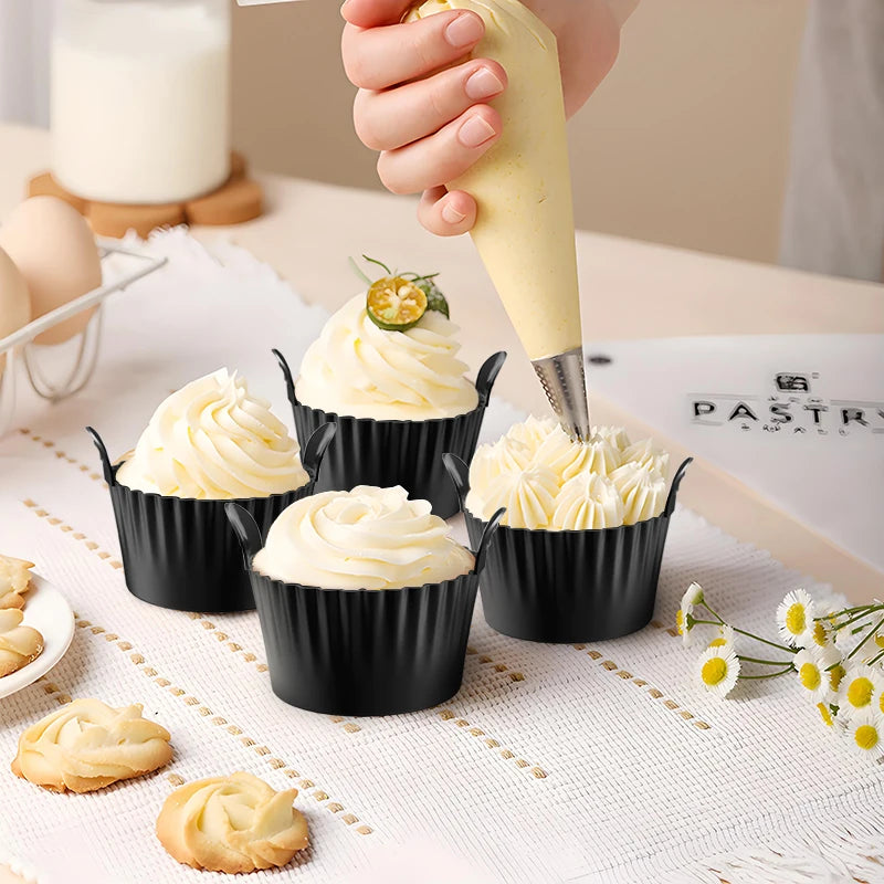 Silicone cupcake molds non-stick reusable heat resistant baking cups for muffins and desserts