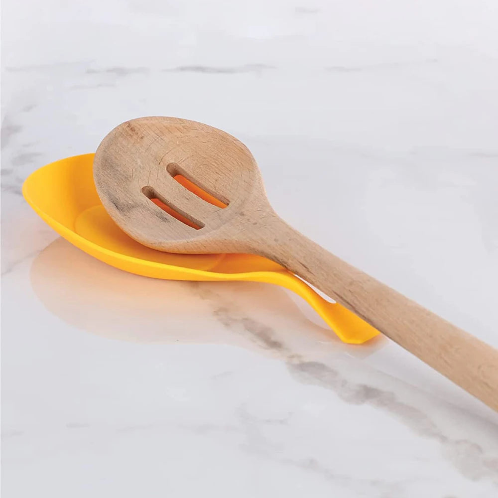 Silicone spoon rest spatula holder heat resistant utensil tray for kitchen counter