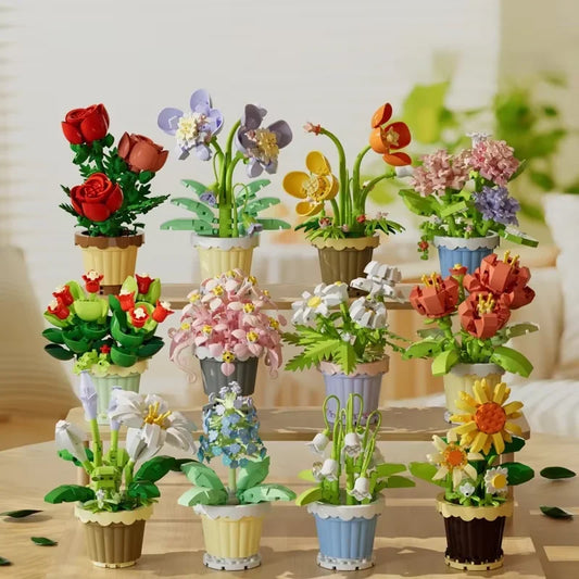 Small Particle Building Block Plant Toys Set