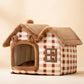 Small dog sleep kennel with removable cushion