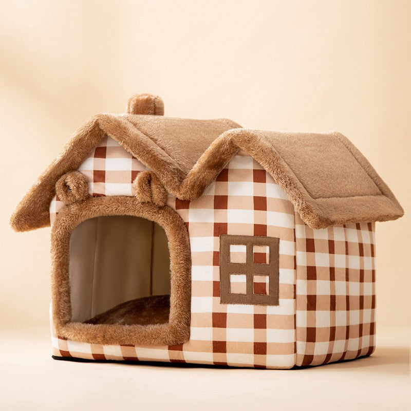 Small dog sleep kennel with removable cushion