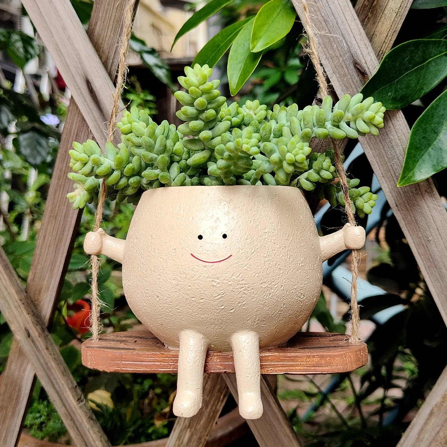 Smiling Face Design Plant Holder