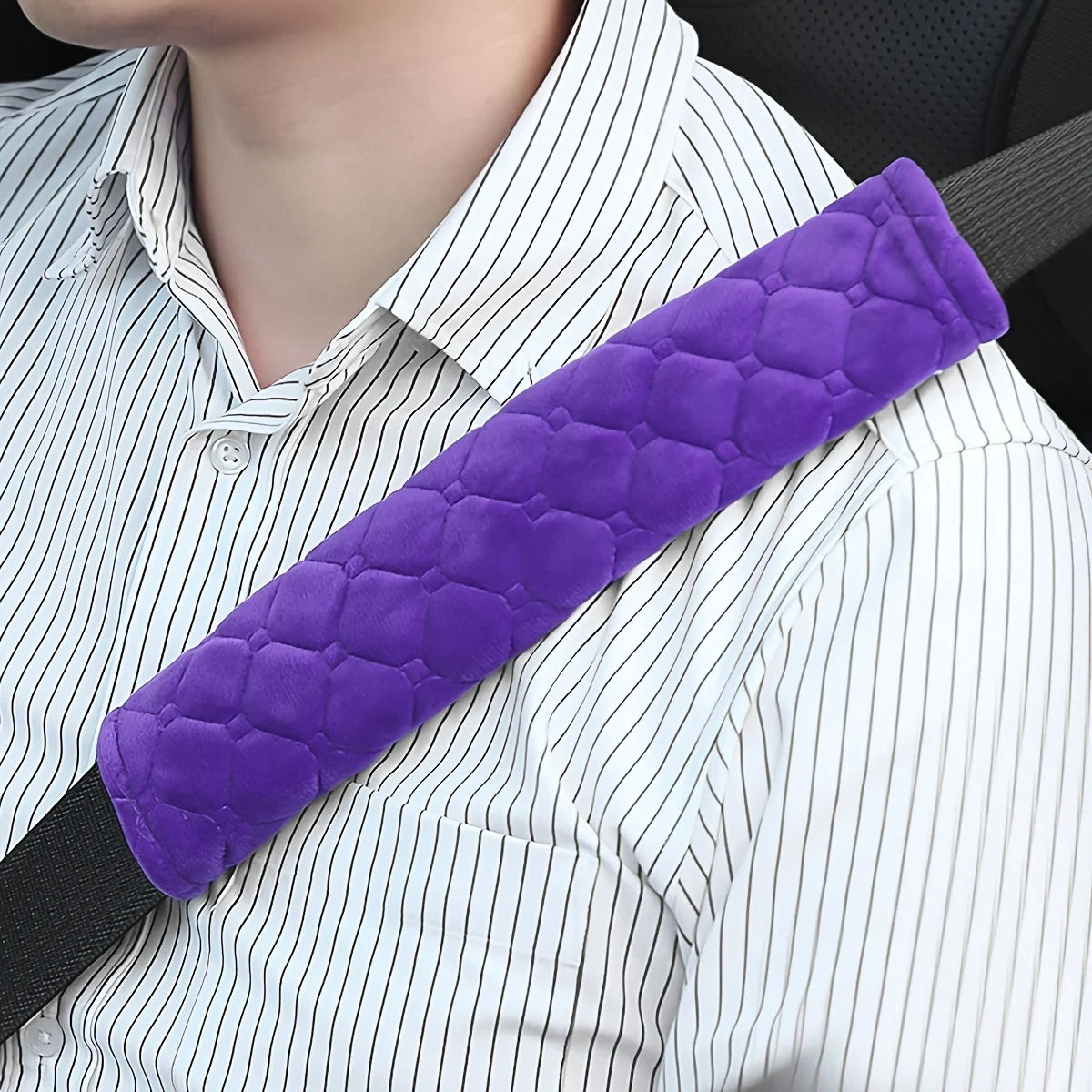 Soft plush car seat belt shoulder pad cover for comfortable driving