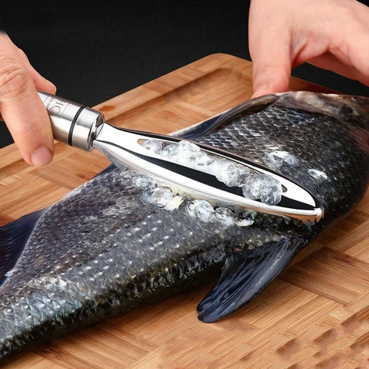 Stainless steel fish scaler scraper removing fish scales for fast fish cleaning