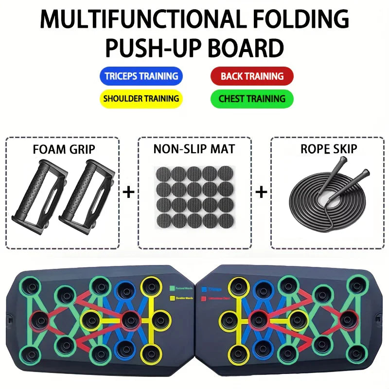 Strength training push-up board for upper body workout
