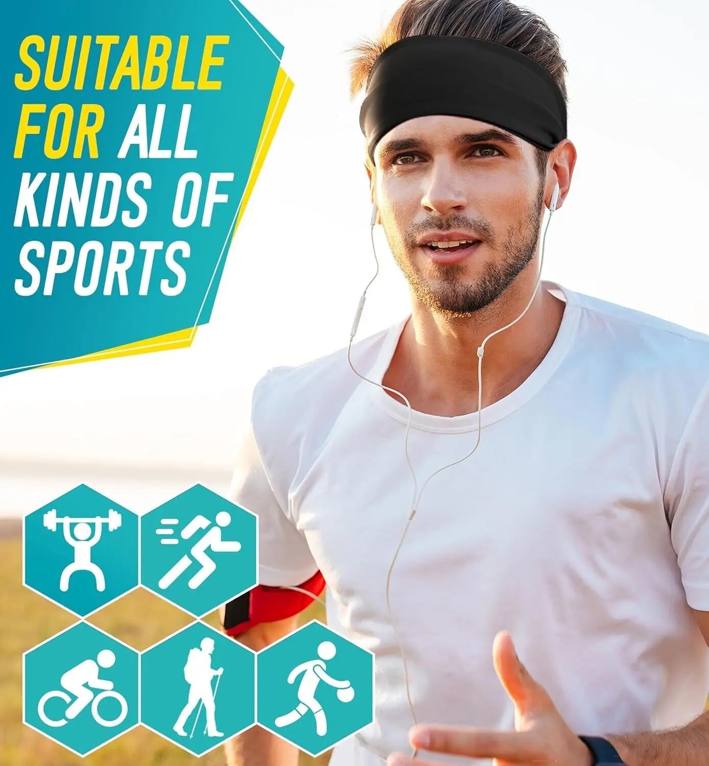 Stretchy headband for football cycling basketball and yoga