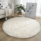Super Soft Plush Round Rug Mat Fluffy White Carpets 