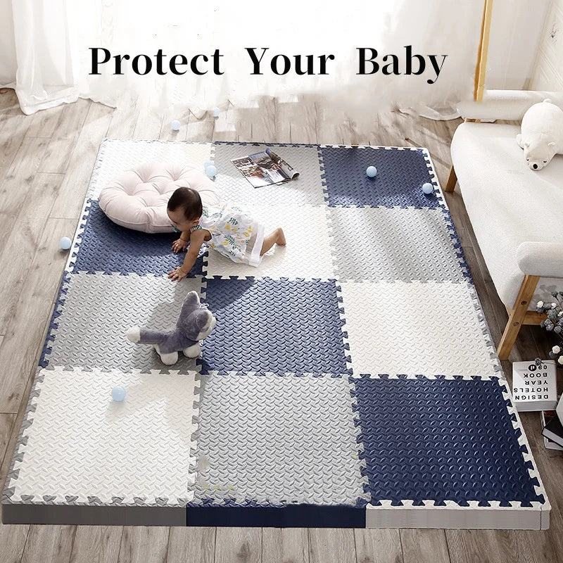 Thick interlocking puzzle foam play mat for kids baby playroom floor