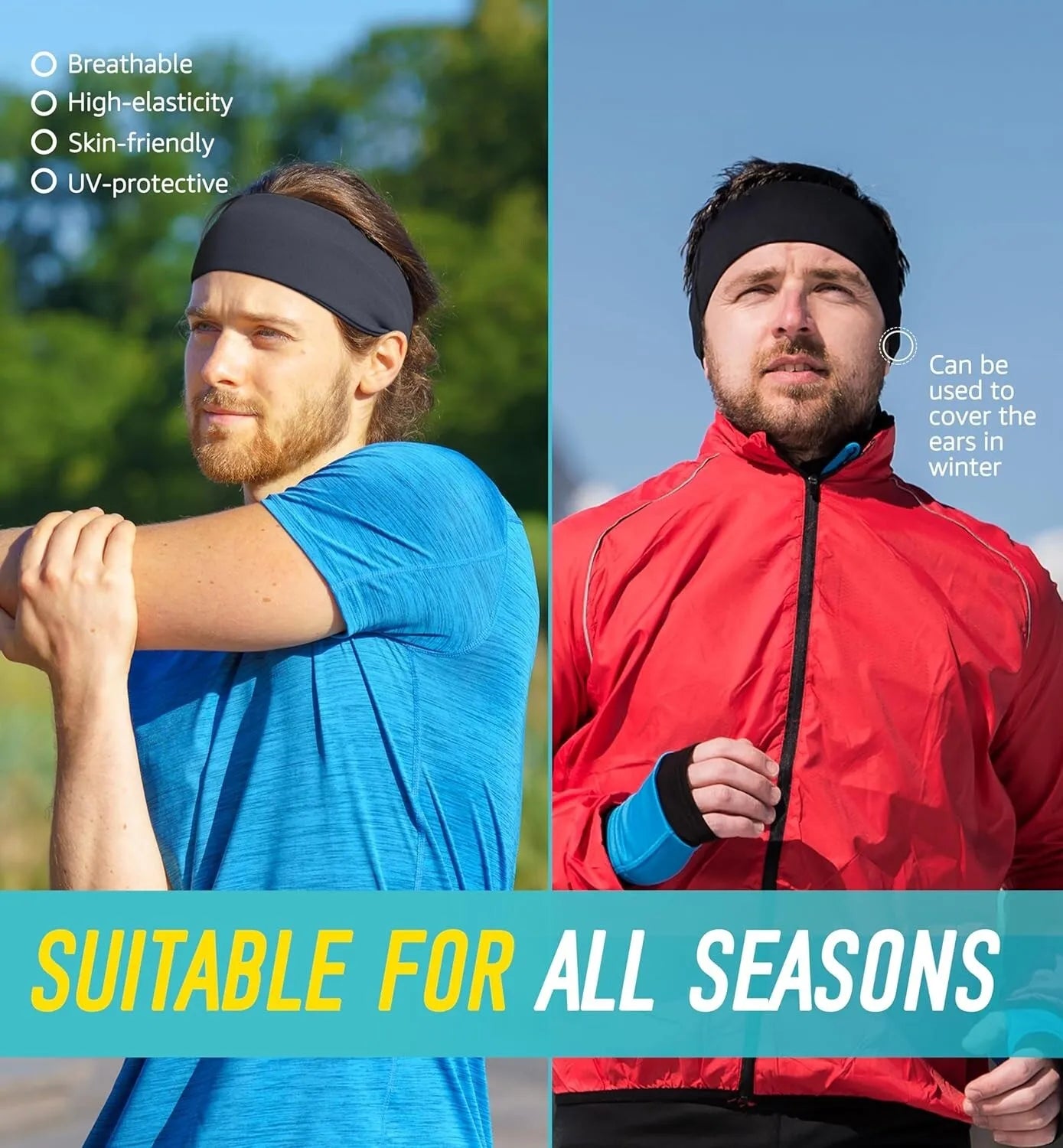 Thin fitness headband for gym training