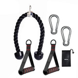 Triceps rope cable attachment set for gym workout