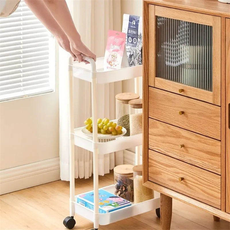 Trolley with Handlebar and Storage Rack