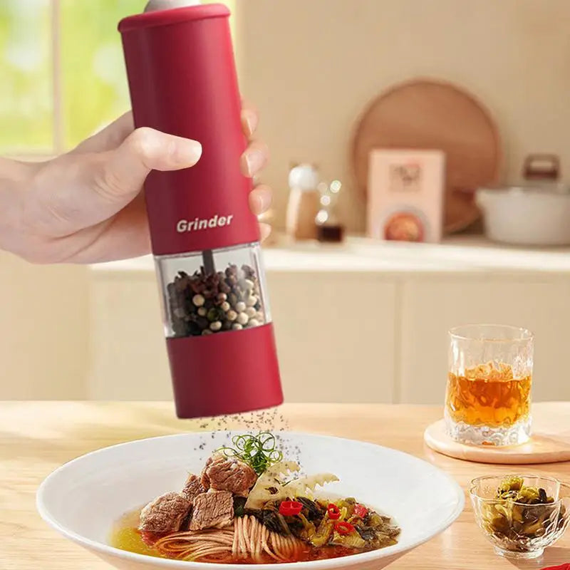 USB rechargeable electric salt and pepper grinder automatic spice mill for kitchen seasoning