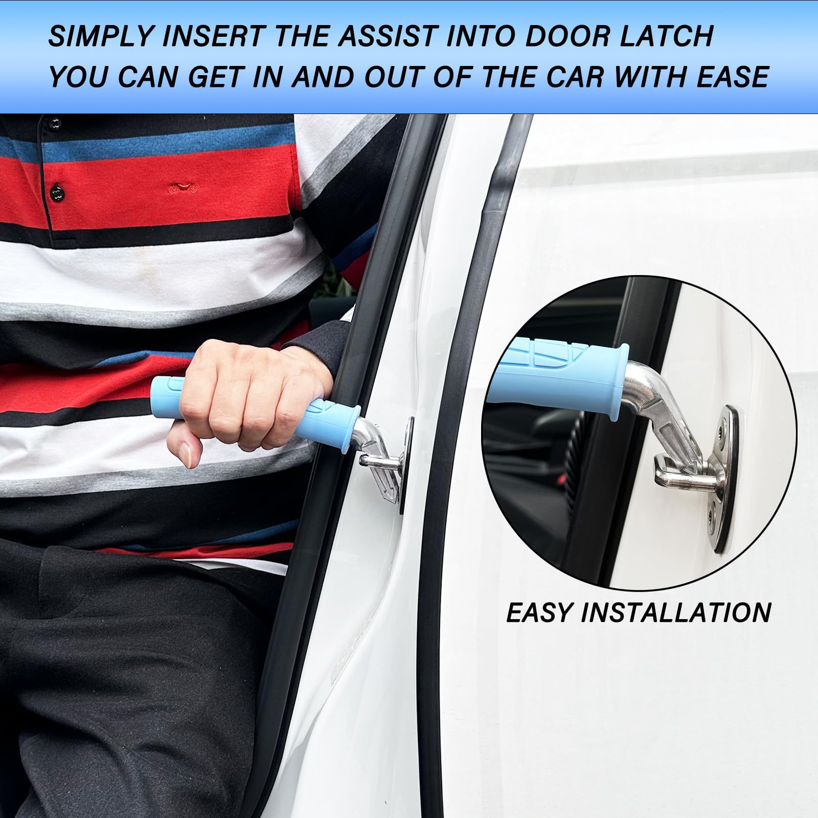 Universal car door support handle for elderly assistance and vehicle entry support