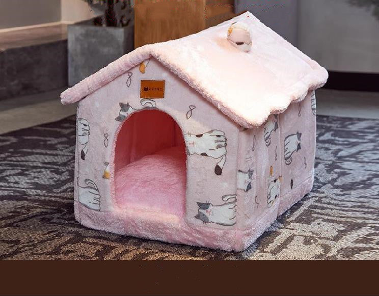 Warm plush pet nest for cats and puppies