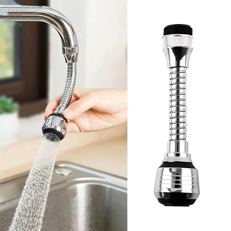 Water-saving rotating faucet sprayer splash proof kitchen faucet extender attachment