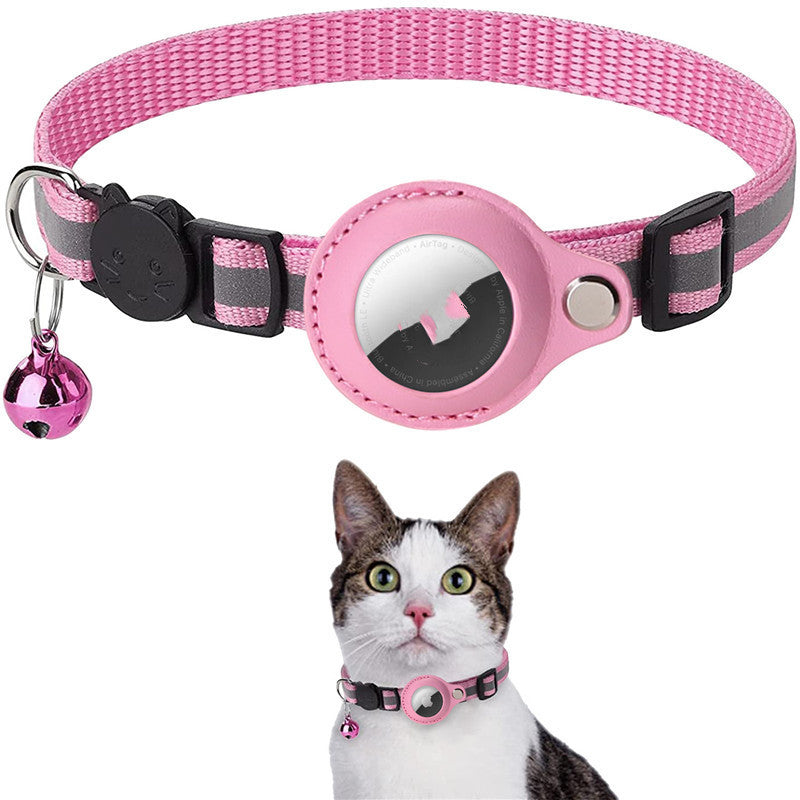 Waterproof AirTag holder case attached to cat collar