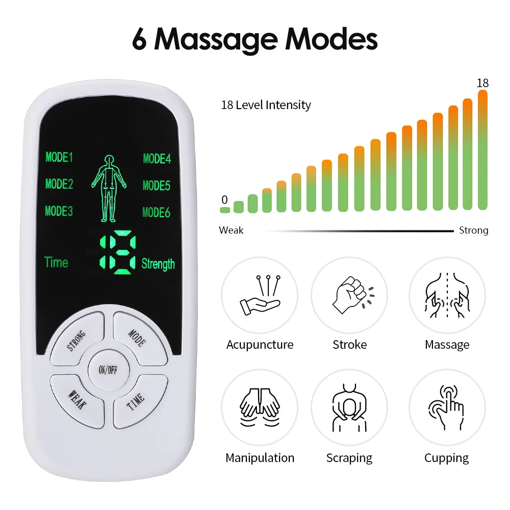  White electric body massage stimulator