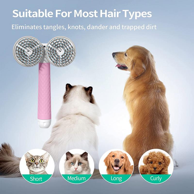 Self cleaning grooming brush for cats and dogs