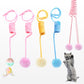 Interactive spring cat toy with suction cup and plush ball
