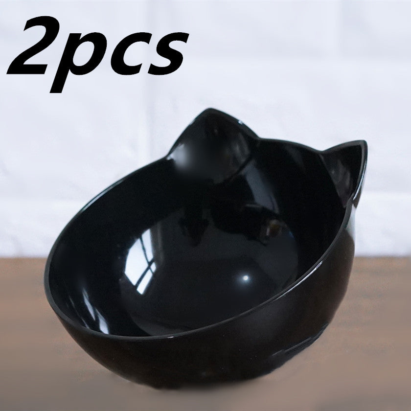 Transparent cat ear pet bowl with raised base