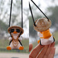 Cute anime duck car rearview mirror hanging pendant ornament