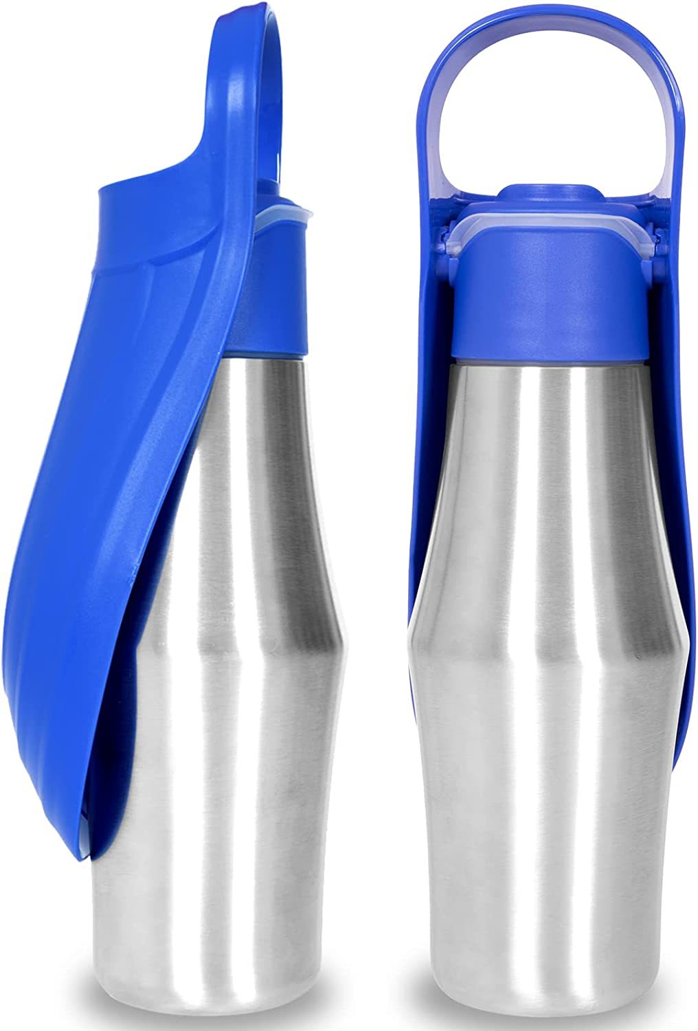 Portable dog water bottle with silicone drinking bowl