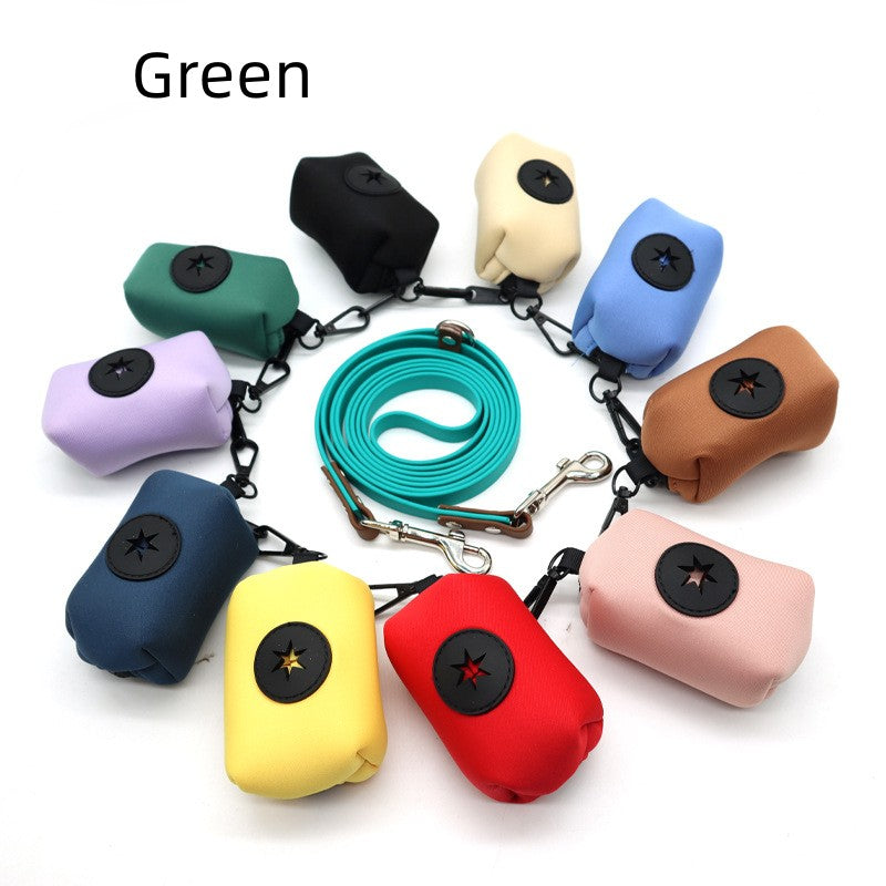 Compact dog poop bag holder for leash