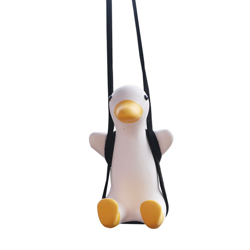 Cute anime duck car rearview mirror hanging pendant ornament
