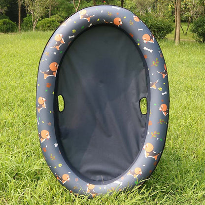Inflatable dog pool float bed for swimming