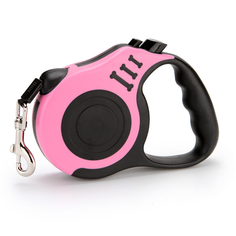 Retractable dog leash with one-button lock