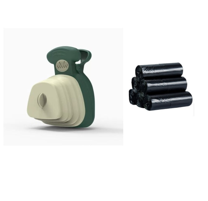 Foldable dog poop scooper with bag dispenser