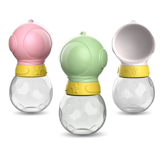 Portable dog water bottle with food bowl for travel