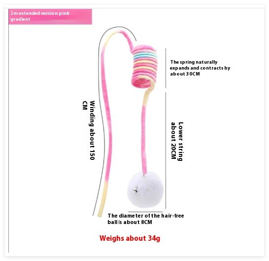 Suction cup spring cat toy for indoor play