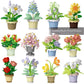 mini flower building block set with colorful potted plant designs micro self locking bricks DIY home desk decor toy gift