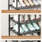 multi-layer door-mounted shoe and hat storage rack with side fabric for closet bedroom entryway behind door home organization