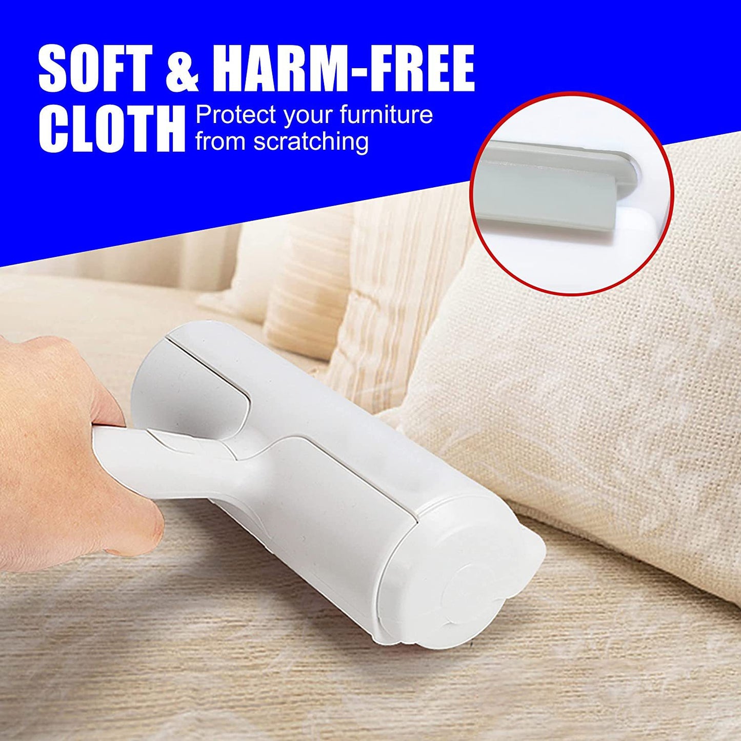 Reusable pet hair remover roller for furniture